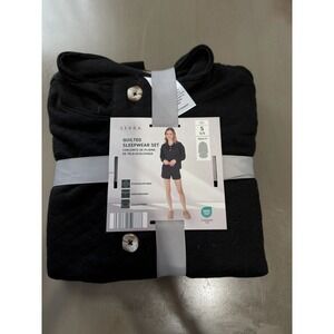 Aldi Serra Ladies 2 Piece Quilted Sleepwear Set Black Size Small‎ 4-6 NEW